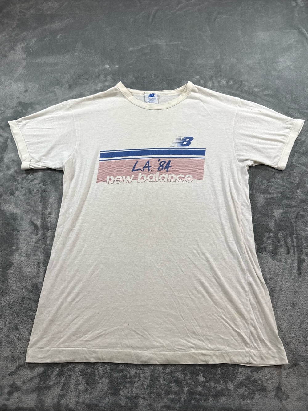Vintage New Balance LA 84’ Shirt Single Stitch 80s New Balance Shirt Size L